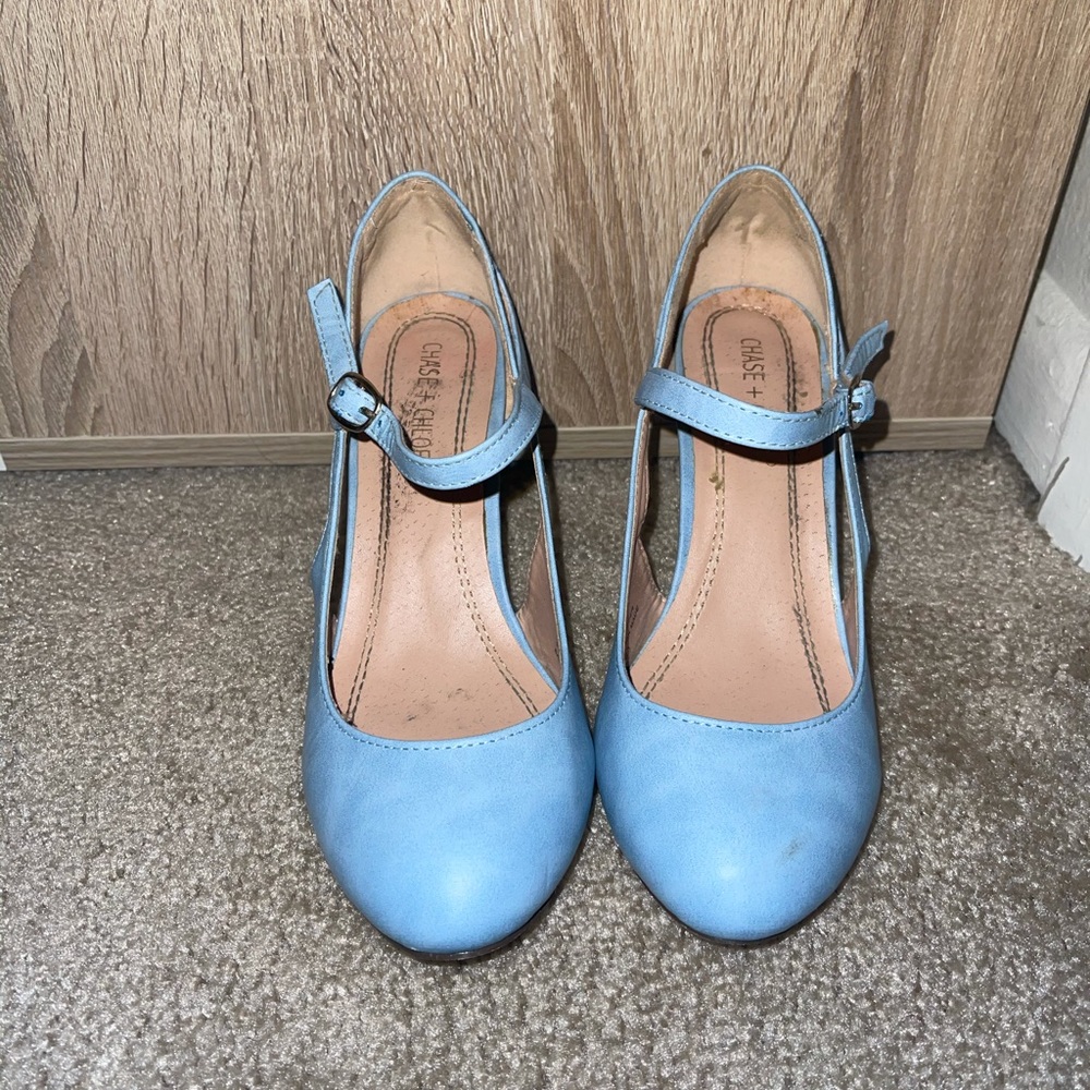 Blue short heels